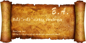 Böröczky Andrea névjegykártya