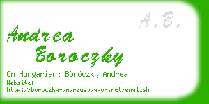 andrea boroczky business card