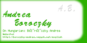 andrea boroczky business card